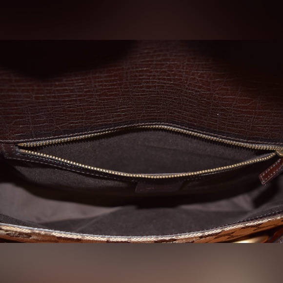 Gucci Beige Monogram Canvas Horsebit Shoulder Bag - Picture 16 of 16